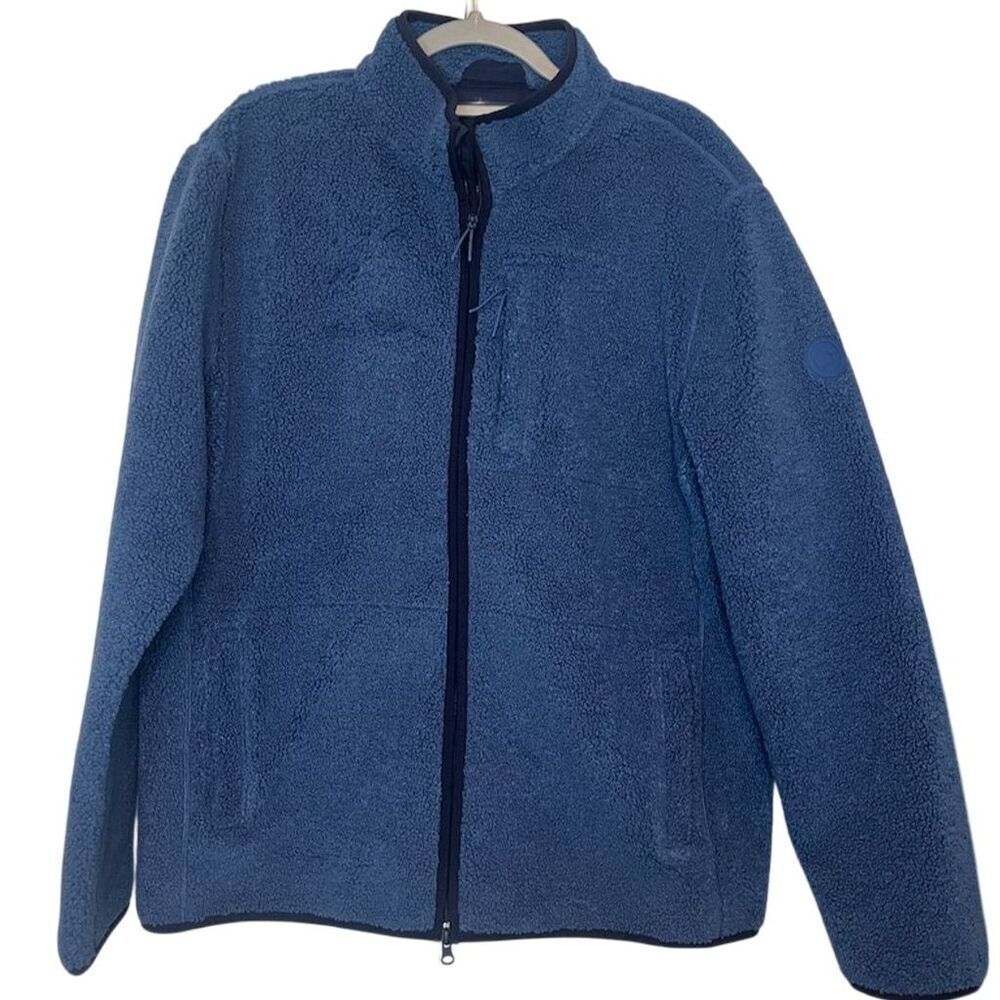 NWOT VINEYARD VINES SHERPA FLEECE BLUE MENS ZIP UP JACKET WOMENS SIZE LARGE